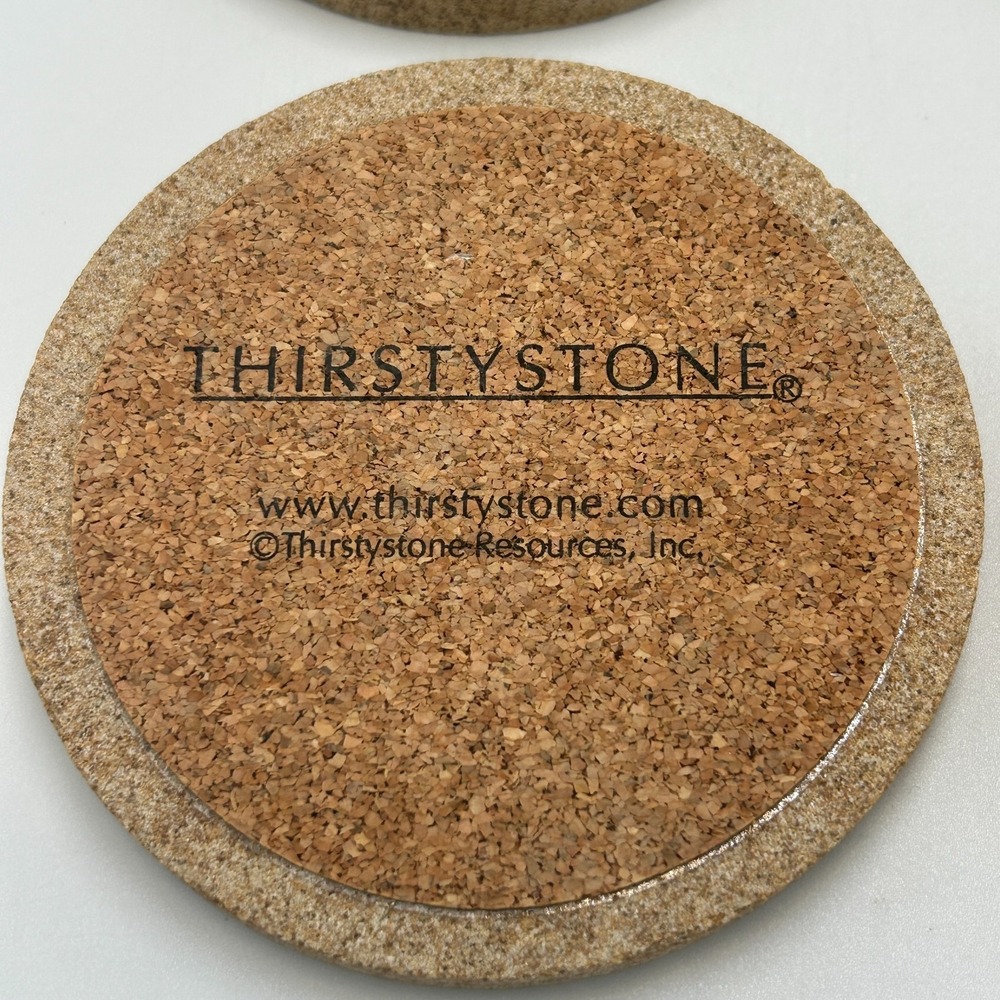 Thirstystone Sandstone KOKOPELLI Coasters Set 4" Cork Southwest Native Aztec - Picture 6 of 6